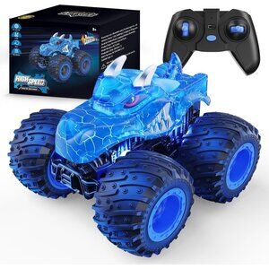 2.4GHz Remote Control Monster Truck Toy with Light Spray RC Car for Kids Boys